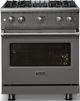 Viking® 5 Series 30" Damascus Gray Pro Style Gas (NG) Range with Polished Chrome Trim-4