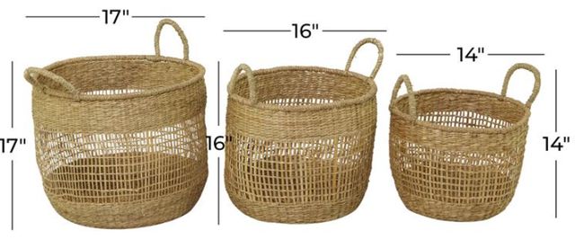 Deco Marche 3-Piece Brown Handmade Storage Basket Set-2