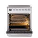 Ilve® Nostalgie II Noblesse 30'' White Pro Style Induction Range with Chrome Trim-1
