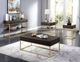 Furniture of America® Augsburg Walnut Coffee Table with Gold Base-1