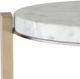 Uttermost® Pietra White Drink Table with Antique Brass Legs-4