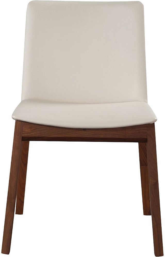 Moe's Home Collection Deco 2-Piece Cream White PVC Dining Chair Set-1