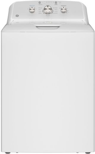 GE® 4.3 Cu. Ft. White Agitator Top Load Washer with Stainless Steel Drum, Cold Plus and Water Level Control