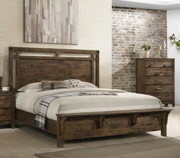 Crown Mark Curtis Brown King Panel Bed-1