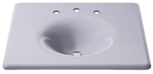 Kohler Iron/Impressions® Lavender Grey 25" Widespread Enameled Cast Iron Vanity Top with Integrated Round Sink-3