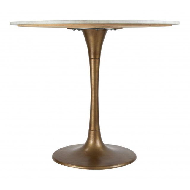Zuo® Modern Fullerton White Dining Table with Gold Base-1