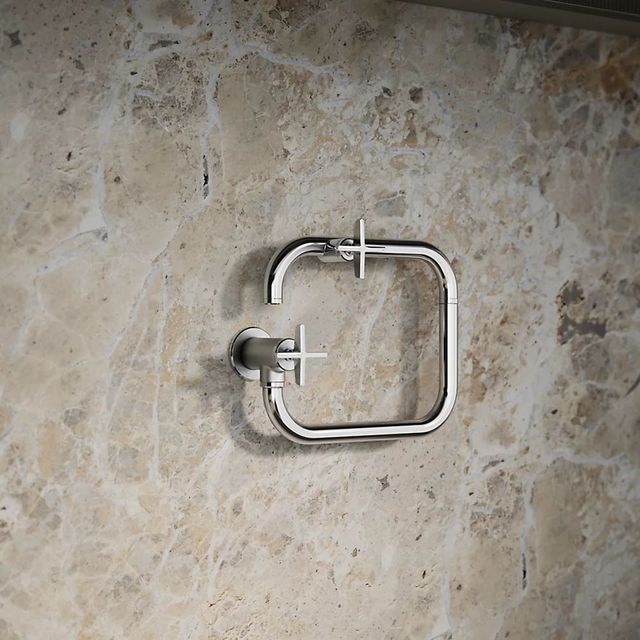 KOHLER® Billet® Polished Chrome Wall-Mount Pot Filler with Cross Handle-1