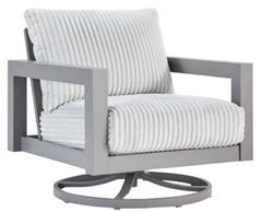 Signature Design by Ashley® Hurley Park Gray Aluminum/Fabric Outdoor Swivel Chair