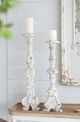 A & B Home Magnesia Weathered White Candle Holder-3