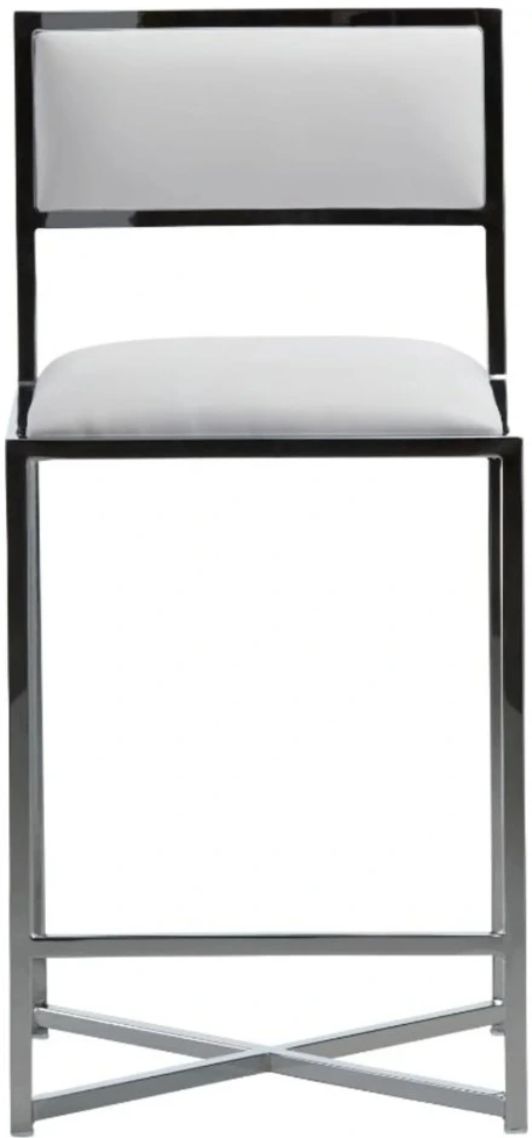 Modus Furniture Amalfi Chrome/White X-Base Counter Stool-2