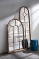 A & B Home Brown/Whitewash Large Arched Accent Mirror-5