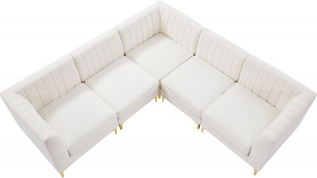 Meridian Furniture Alina 5-Piece Cream Upholstered Modular Sectional-3