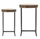 A & B Home 2-Piece Natural Side Table Set with Black Metal Base -4