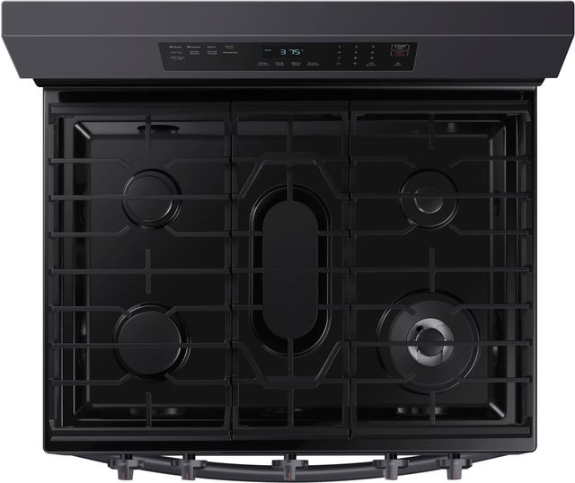 Samsung 30" Fingerprint Resistant Black Stainless Steel Smart Freestanding Gas Range with No Preheat Air Fry and Convection-3