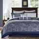 Olliix by Madison Park Navy Queen Aubrey 12 Piece Complete Bed Set-0
