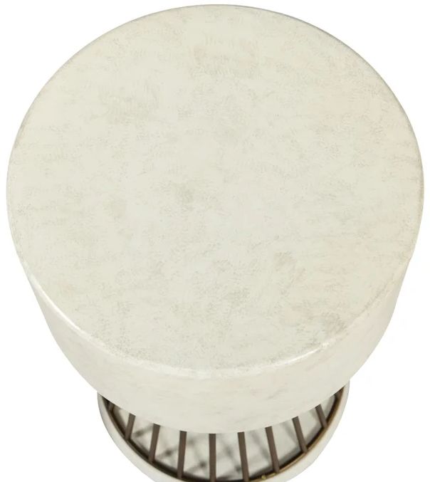 Stylecraft Norman Wyatt Home Cement White Pedestal Table -3