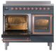 Ilve® Nostalgie II Noblesse 40'' Blue Gray Pro Style Induction Range with Copper Trim-3