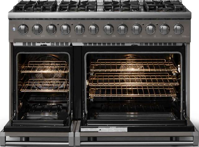 Viking® 5 Series 48" Damascus Gray Pro Style Dual Fuel (LP) Range with Polished Chrome Trim-1