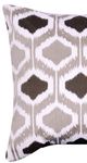 A & B Home Benton Brown/Gray/White Cotton Embroidered Throw Pillow-1