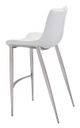 Zuo® Magnus White and Silver Set of 2 Bar Chairs-4