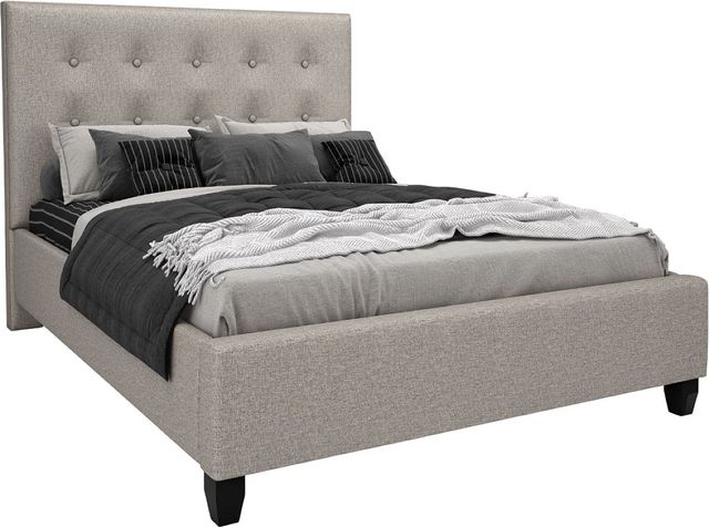 Beaudoin Customizable Adam Queen Upholstered Box Spring Base Bed with Woodland Footboard