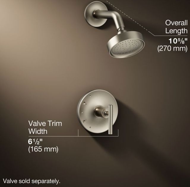 KOHLER® Purist® Rite-Temp® Vibrant Brushed Nickel 2.5 GPM Shower Trim Kit with Lever Handle-2