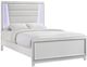 Elements International Moondance White Full Upholstered Panel Bed-0