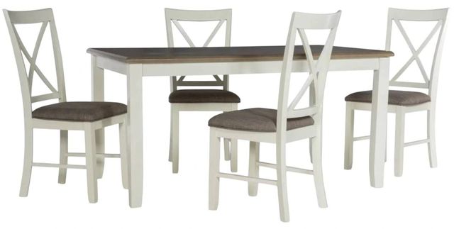 Powell® Jane 5-Piece Brown/Rustic Taupe/Vanilla White Dining Set-0