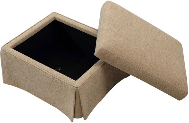 Modus Furniture Colton Sourdough Upholstered Storage Ottoman-2