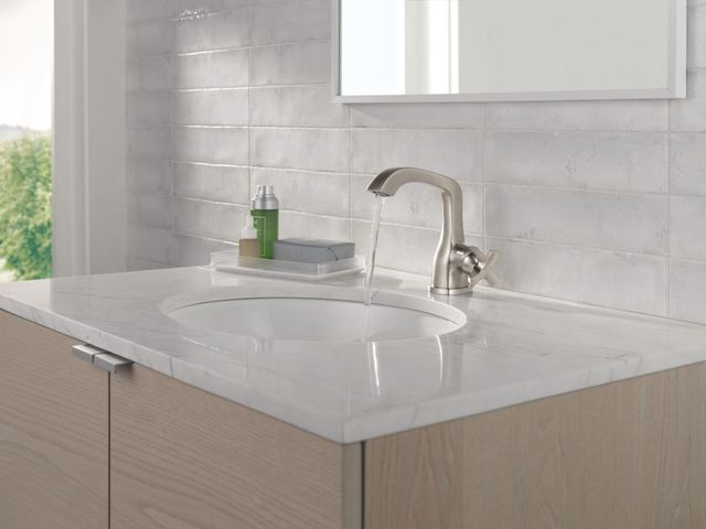 Delta Stryke® Lumicoat® Stainless Single Handle Bathroom Faucet-1