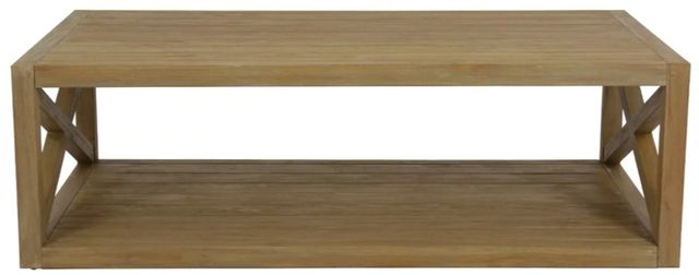 Sunset West Coastal Warm Gray Wooden Outdoor Coffee Table-1