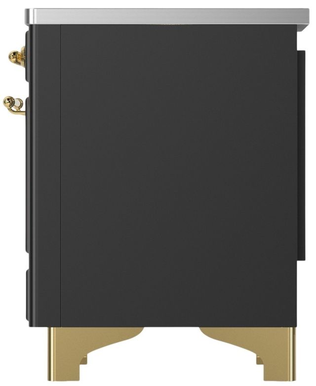 Ilve® Majestic III 40" Graphite Matte Pro Style Induction Range with Triple Glass Door and Brass Trim-3