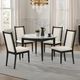 Furniture of America® Maidstone 5-Piece Black/White Round Dining Table Set-0