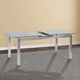 Armen Living Ivan Glass Top Dining Table with Stainless Steel Base-1