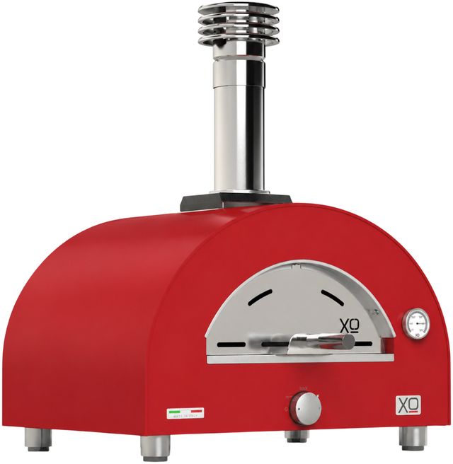 XO 29" Red Countertop Liquid Propane and Wood Pizza Oven-0