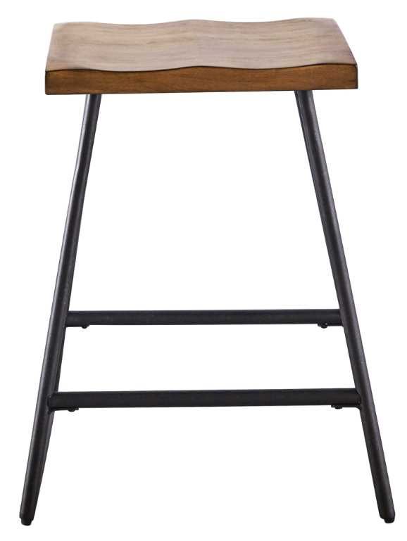 Steve Silver Co. Landon 2-Piece Black/Natural Honey Backless Counter Stool Set-3