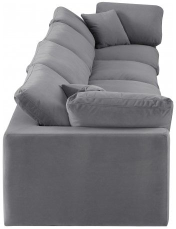 Meridian Furniture Comfy 4-Piece Gray Velvet Sofa -2