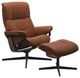 Stressless® by Ekornes® Customizable Mayfair Small Manual Recliner and Ottoman with Cross Base-0