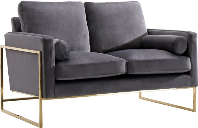 Meridian Furniture Mila Grey Velvet Loveseat-0