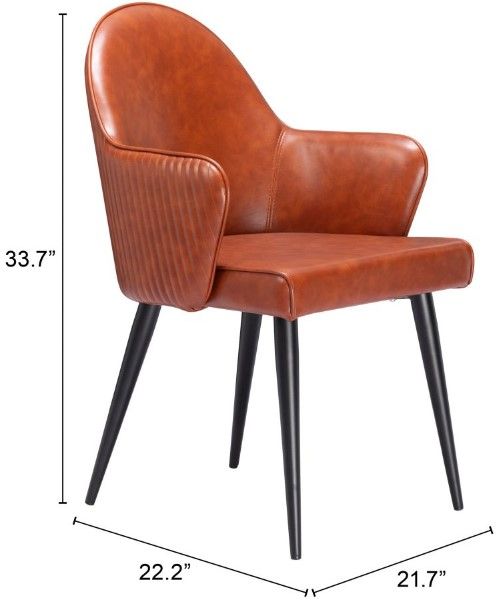 Zuo® Modern Silloth Brown/Black Dining Arm Chair-1