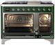 Ilve® Majestic III 48" Emerald Green Pro Style Dual Fuel Liquid Propane Range with Solid Door and Chrome Trim-1