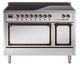 Ilve® Nostalgie II Noblesse 48'' Stainless Steel Pro Style Induction Range with Burnished Trim-0