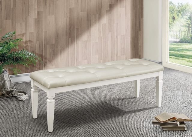 Homelegance® Allura White Bench-1