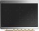 Ilve® Majestic III 36" Glossy Black Pro Style Induction Range with Solid Door and Brass Trim-2