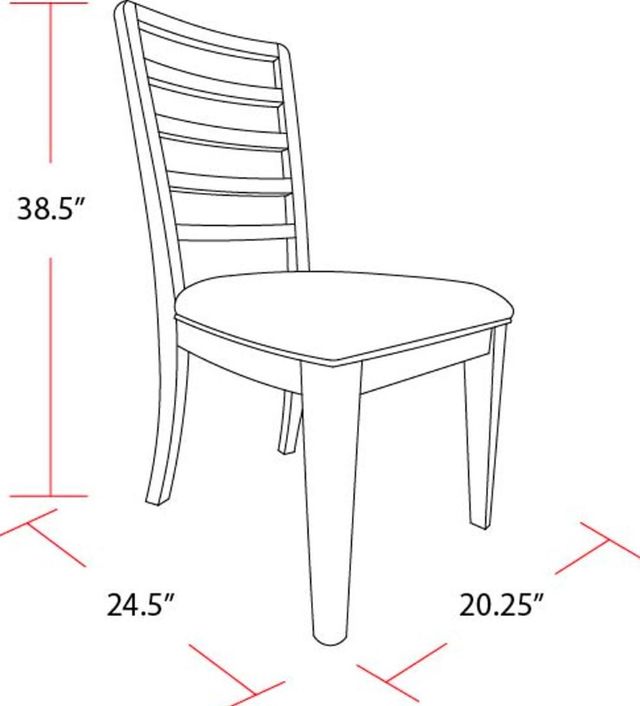 Parker House® Escape Glazed Natural Oak/Mirage Mist Ladder Back Dining Side Chair-2