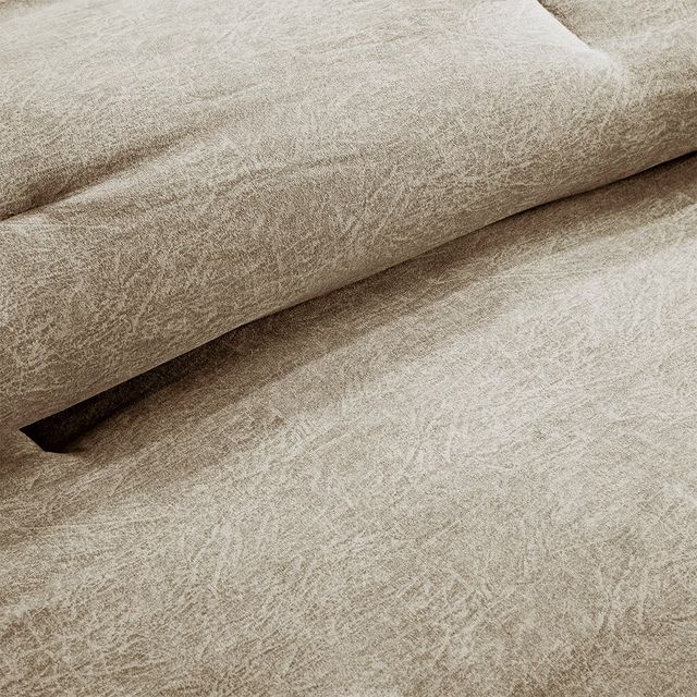 Olliix by Madison Park Boone 7 Piece Tan King Faux Suede Comforter Set-3