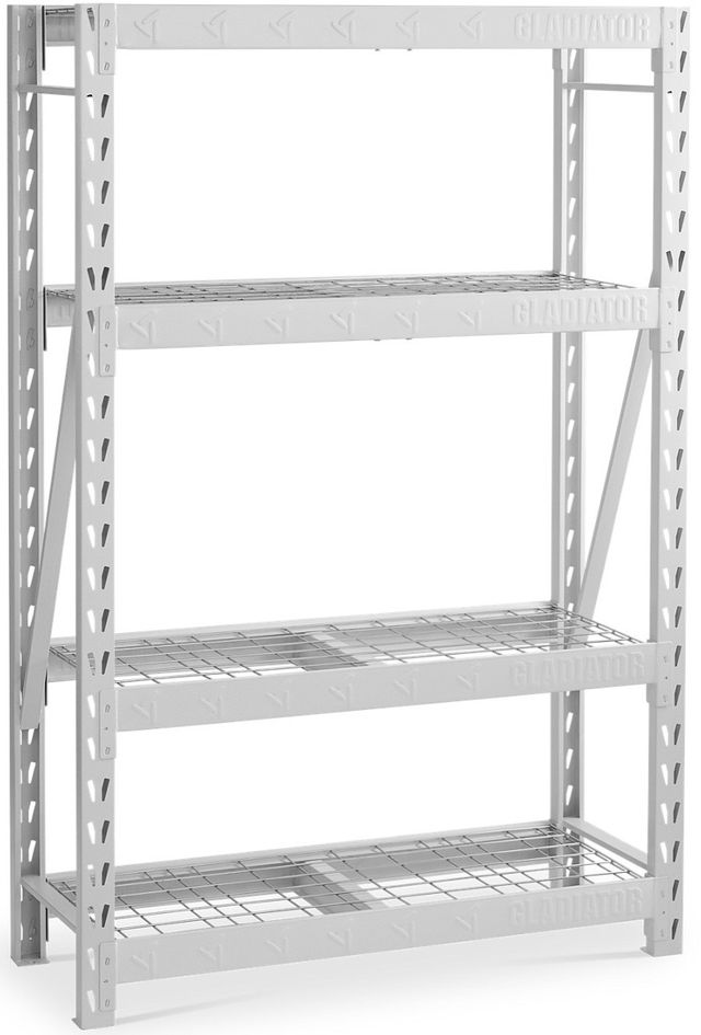 Gladiator® 48" White Wide Heavy Duty Rack with Four 18" Deep Shelves-2