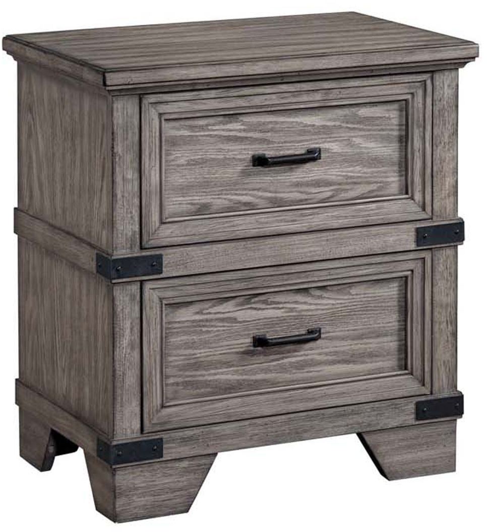 とっとこ　JOURNAL STANDARD FURNITURE Intercon Forge Steel Gray Nightstand | Liddiard Home Furnishings