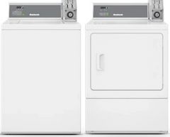 Huebsch White Front Load Coin Drop Commercial Laundry Pair