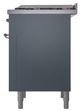 Ilve® Nostalgie II Noblesse 36'' Blue Gray Pro Style Dual Fuel Range with Copper Trim-3